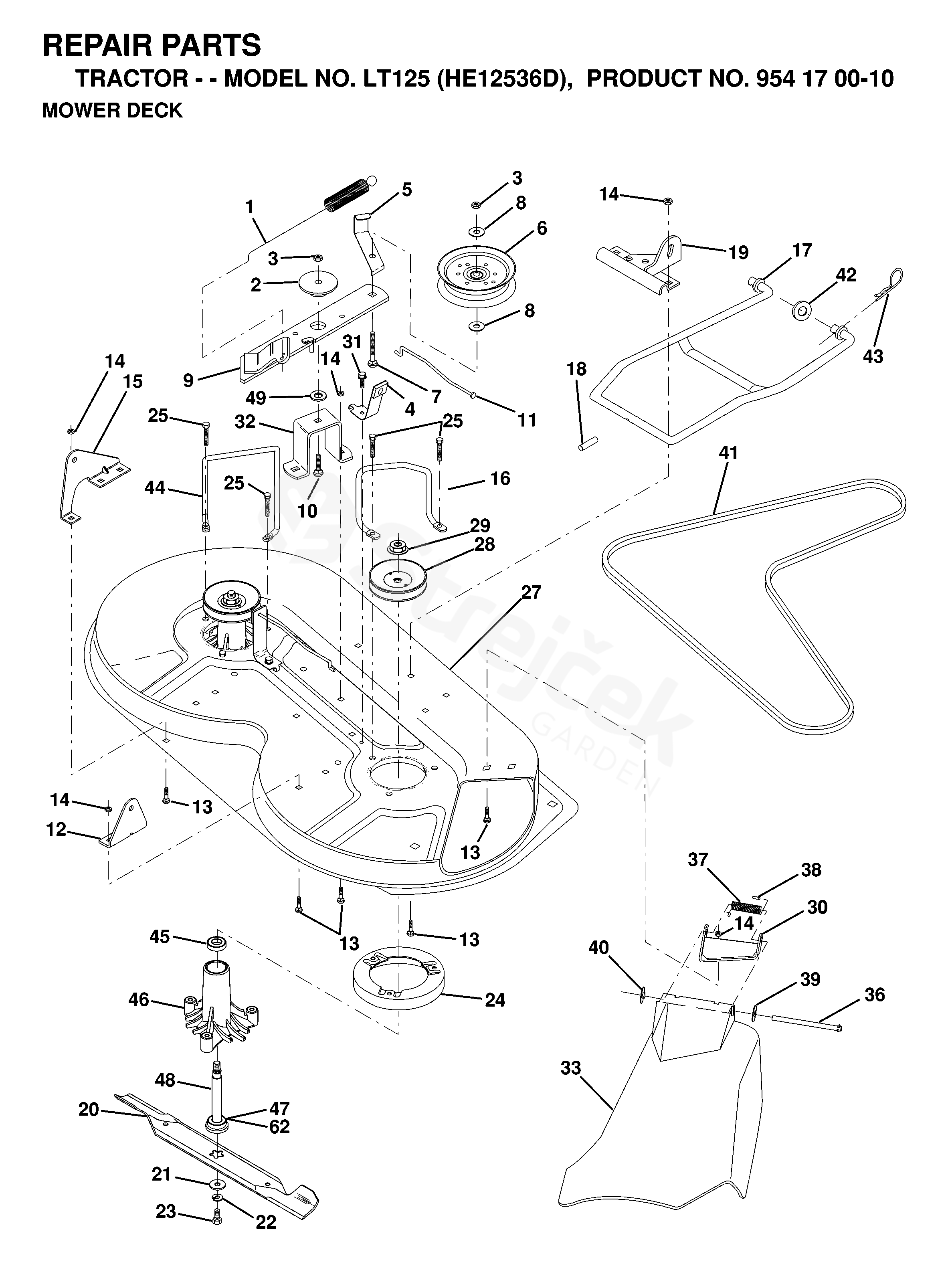 Husqvarna LT 125 HE12536D 954170010 1998 12
