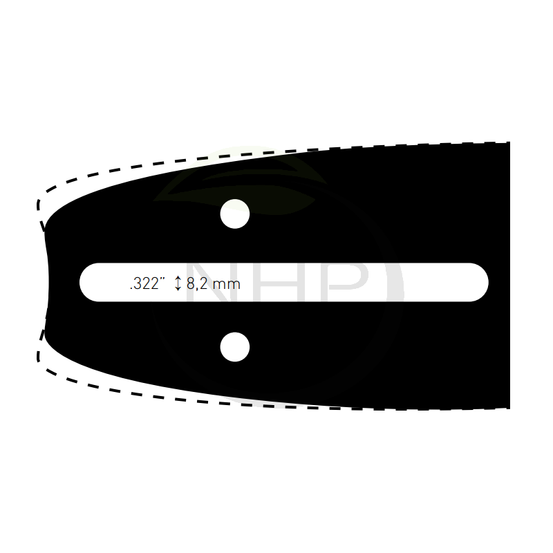 GUIDE TRONCONNEUSE - ELAGUEUSE - 25CM - PAS 3/8LP - JAUGE .050 - 1.3MM - 40 MAILLONS - 40 ENTRAINEURS