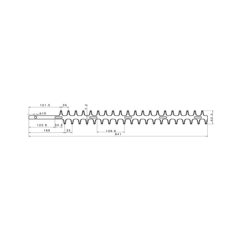 LAME SUPERIEURE OU INFERIEURE TAILLE HAIES KAAZ TM320 - TM3200 K - 840 MM - 91054-116 - 55.608 - 55608