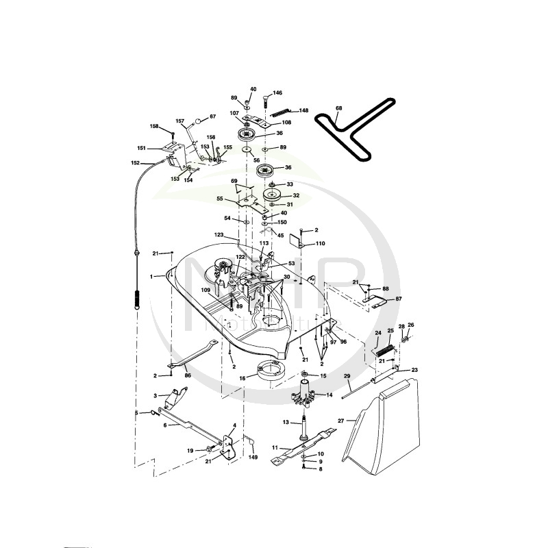 PLATEAU DE COUPE AYP 176028 - 170280 - HUSQVARNA - 532176028 - 532170280 - MAC CULLOCH - MR BRICOLAGE ..