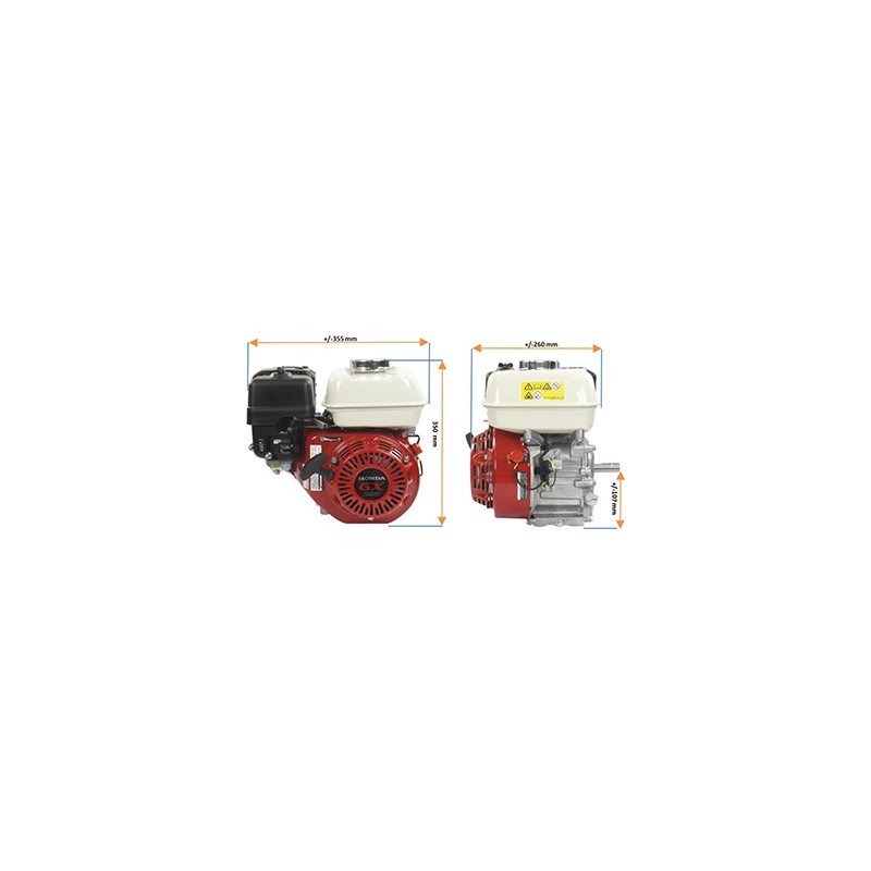 MOTEUR COMPLET HONDA GX200 - A AXE HORIZONTAL - 3.5 CV - 200 CM3 - VILEBREQUIN 58.5 MM - DIAMETRE 19.05 MM