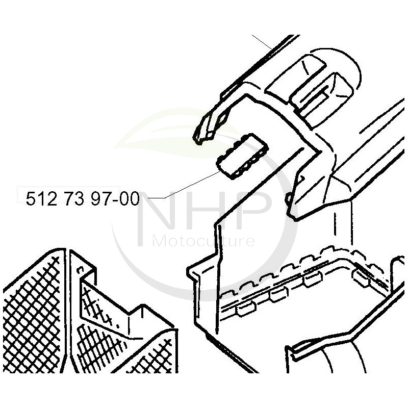 PLAQUE BAC RAMASSAGE TONDEUSE HUSQVARNA 512739700 - 512 73 97-00