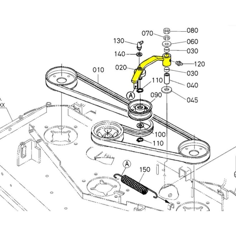 BRAS DE TENSION COURROIE DE COUPE KUBOTA RCK54P - K564734730