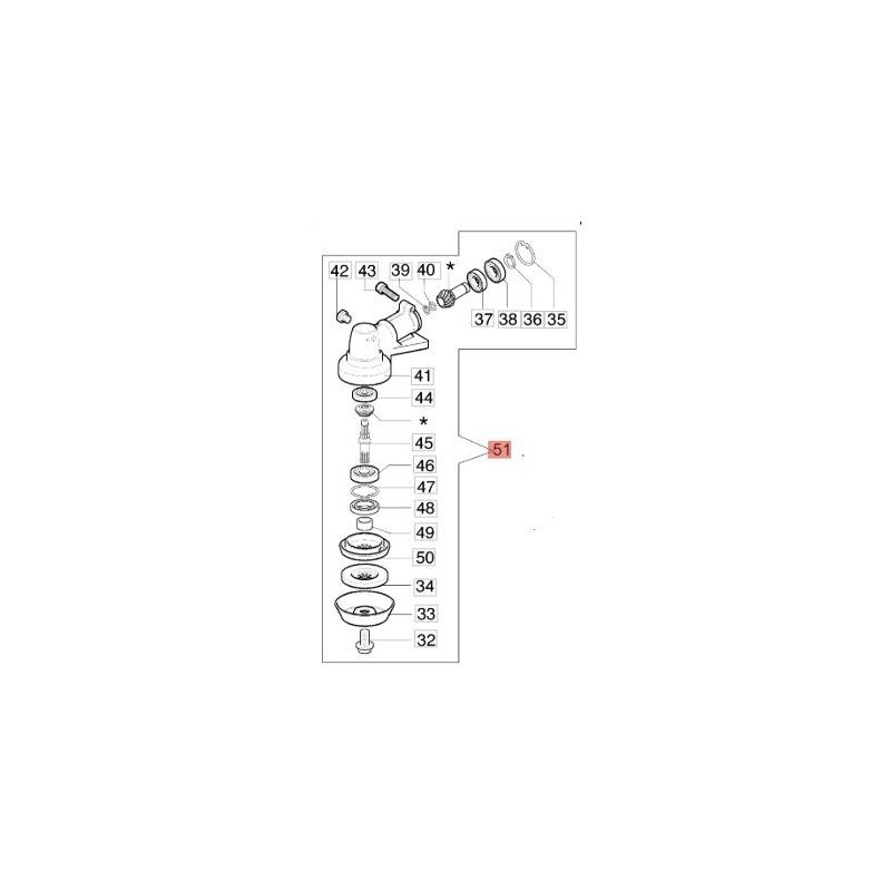 RENVOI D'ANGLE DEBROUSSAILLEUSE OLEO -MAC - EFCO - EMAK 61052030 - 70407320 - 70382434 - 61250237A