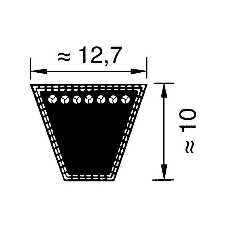 COURROIE LISSE TRAPEZOIDALE MITSUBOSHI SPA1210 - SPA 1210 LW